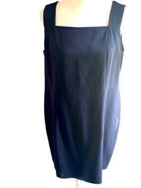Carole Little Blue Zipper Closure Square Neck Chunky Straps Dress Size 12
